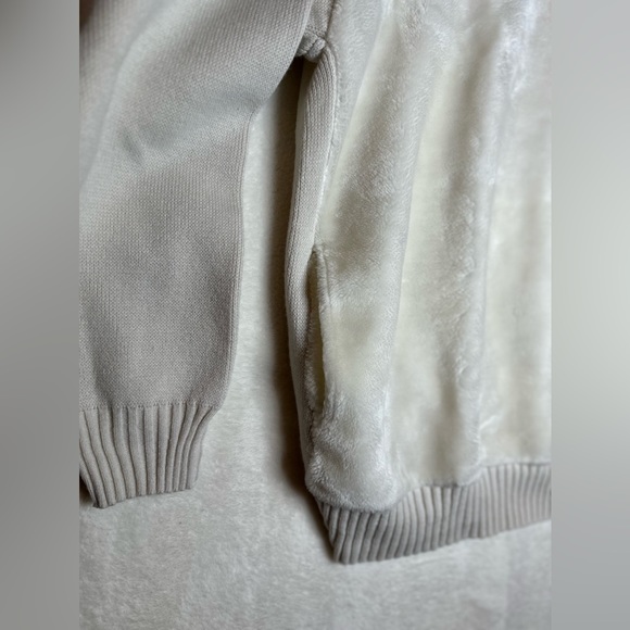 Vtg clench jeans element off white faux fur front sweater X-Large 90s hip hop - Picture 7 of 10